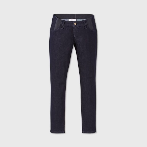 🍁 Side Panel Maternity Jeggings in Dark Wash - Isabel Maternity - Picture 1 of 9